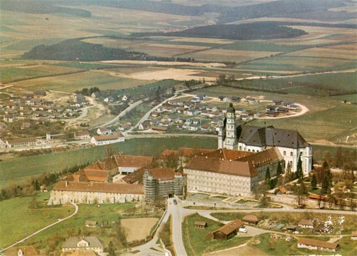 Neresheim Abtei mit Kirche und Kloster Fliegeraufnahme