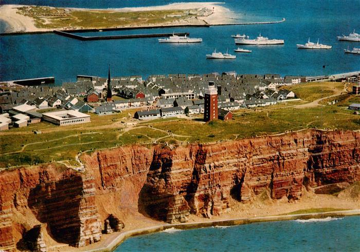 Insel Helgoland Fliegeraufnahme mit Leuchtturm