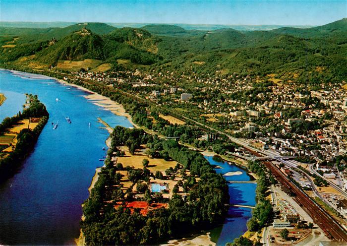 Bad Honnef Fliegeraufnahme mit Drachenfels und Siebengebirge