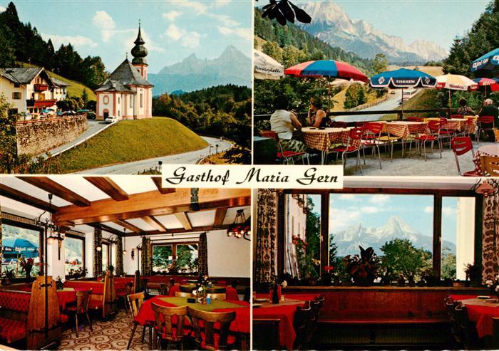 BERCHTESGADEN Bayern Gasthof Maria Gern Gastraeume Terrasse Kirche