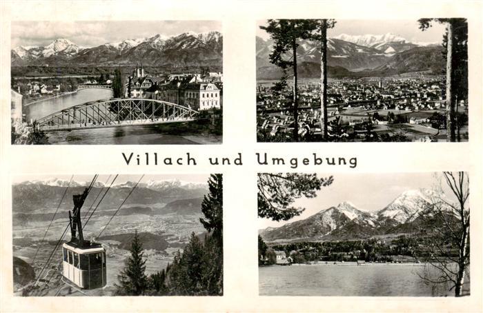 Villach Kaernten AT Draubruecke Panorama Seilbahn