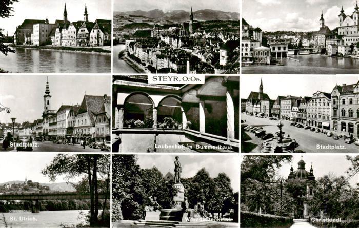 Steyr Enns Oberoesterreich Ennspartien Panorama Stadtplatz Laubenhof im Bummerlh