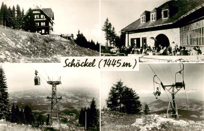 Schoeckel 1445m Graz AT Stubenberghaus Terrasse Gondelbahn Nordlift