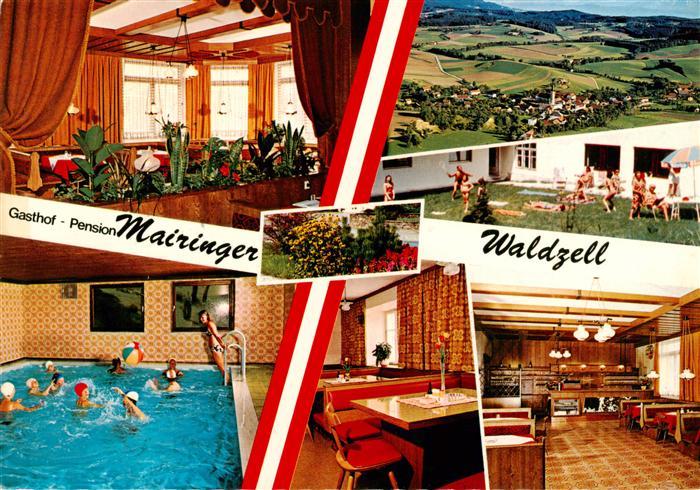 Waldzell Oberoesterreich AT Gasthof Pension Mairinger Gastraeume Hallenbad Panor