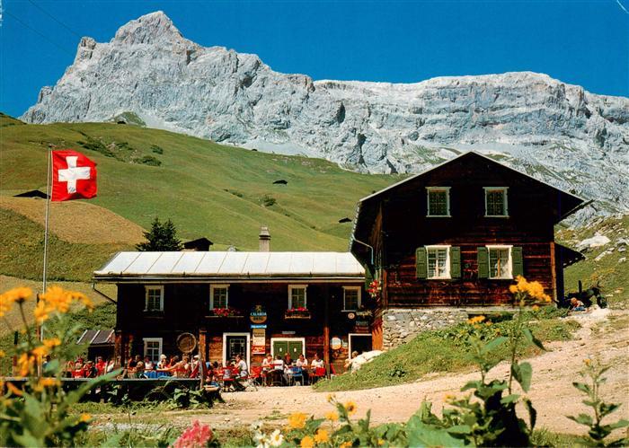 Partnun St Antoenien GR Burghaus Pension Alpenroesli mit Sulzfluh