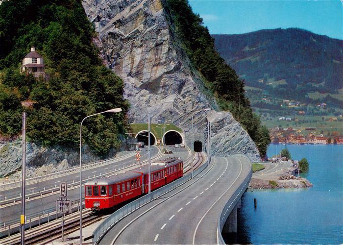 Stansstad Vierwaldstaettersee Acheregg Bruecke und Luzern Stans Engelberg Bahn