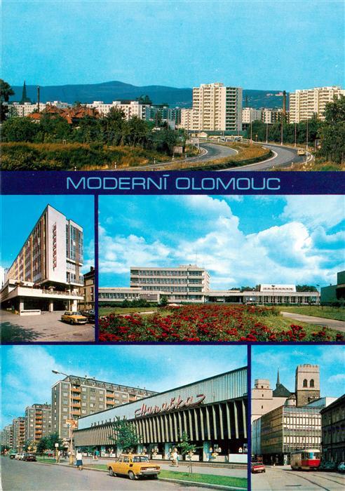 Olomouc Olmuetz CZ Nova vystavba u vypadovky na Brno Budova Jednoty OV KSC a Dum