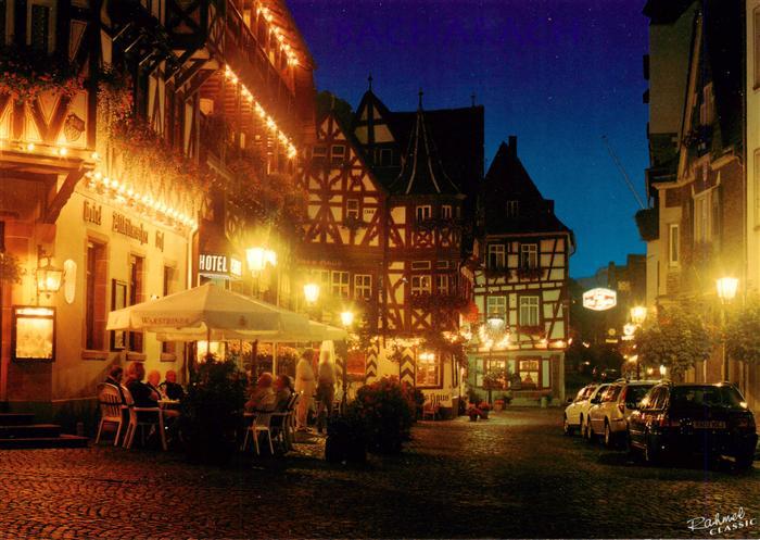 Bacharach Rhein Marktplatz bei Nacht