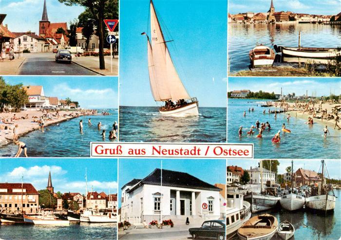 Neustadt Holstein Strassenpartie Strandpartien Fischerhafen Segeln
