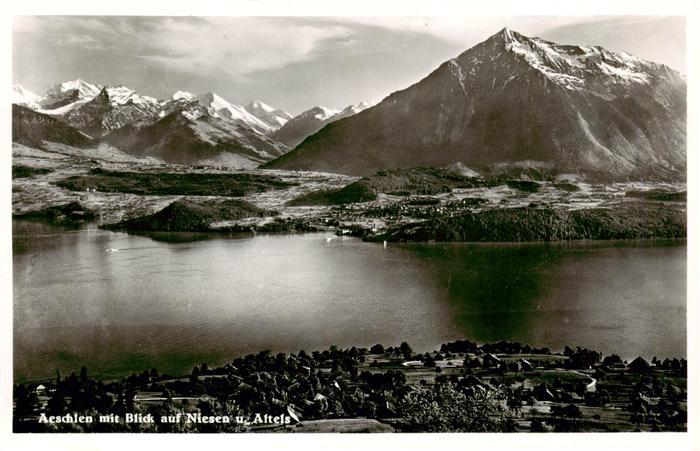 Aeschlen Gunten BE mit Blick auf Niesen und Altels Feldpost