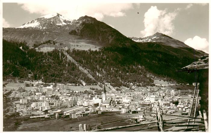 Davos-Platz GR Panorama mit Schatzalp und Schiahorn