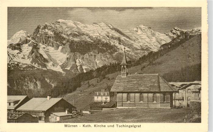 Muerren BE Kath Kirche und Tschingelgrat