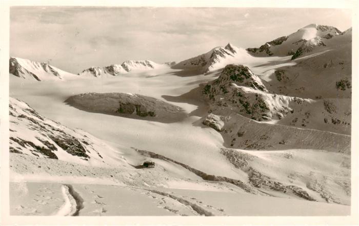 oetztal Tirol AT Vernagthuette mit Vernagt Gletscher und Brockkogljoch
