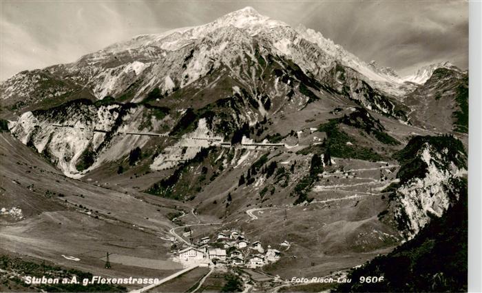 Stuben  Vorarlberg Tirol AT mit Flexenstrasse Fliegeraufnahme
