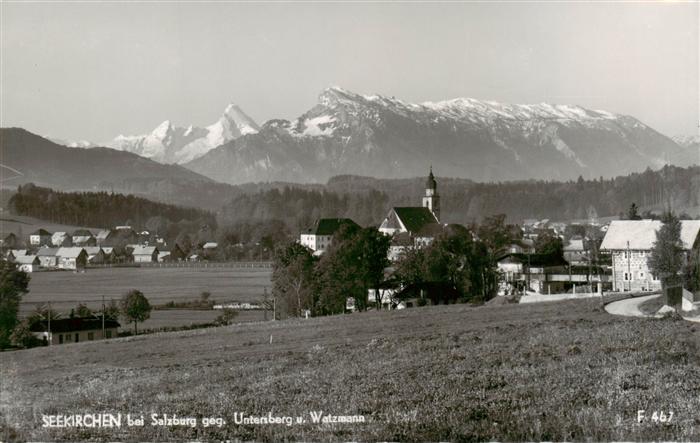 Seekirchen Wallersee AT mit Untersberg und Watzmann