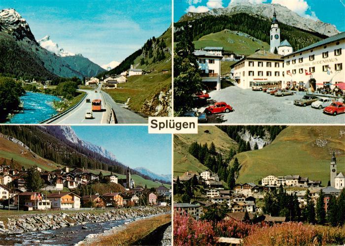 Spluegen 2113m GR San Bernardino Strasse Panorama Posthotel Bodenhaus