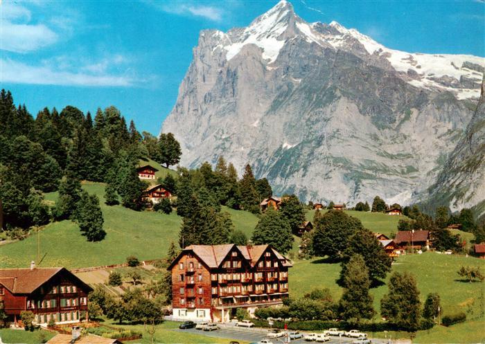 Grindelwald BE Hotel Schweizerhof mit Wetterhorn