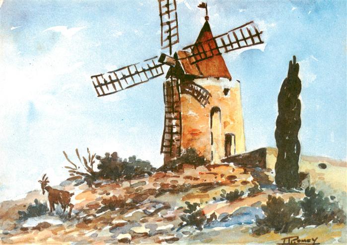 Fontvieille 13 Bouches-du-Rhone Le Moulin de Daudet Kuenstlerkarte