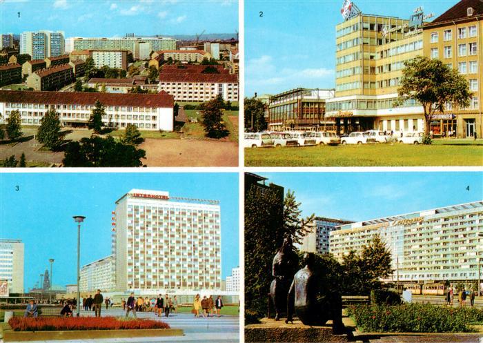Dresden Elbe Blick vom Hochhaus Parkstrasse Am Postplatz Interhotel Newa Leningr