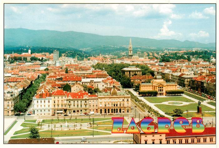 Zagreb Agram Croatia Fliegeraufnahme