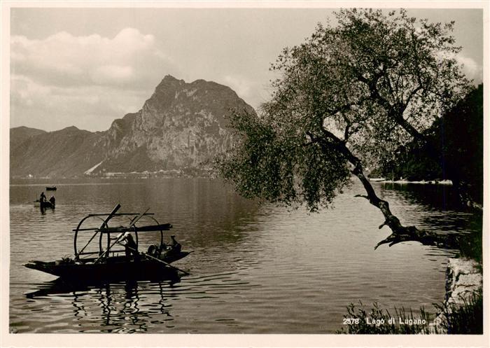 Lago di Lugano TI Panorama Fischerboot