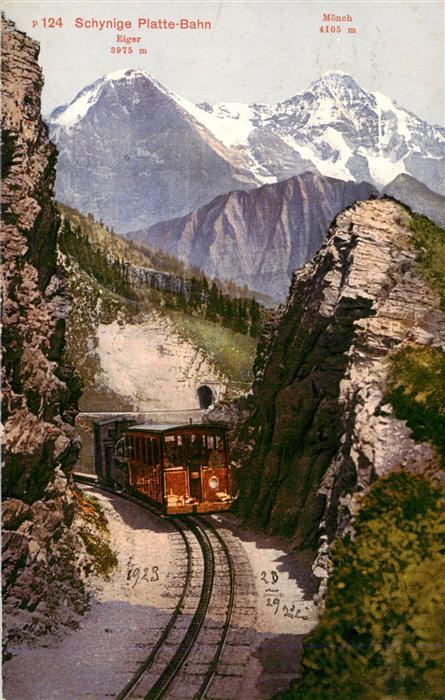 Schynige-Platte-Bahn BE mit Eiger und Moench