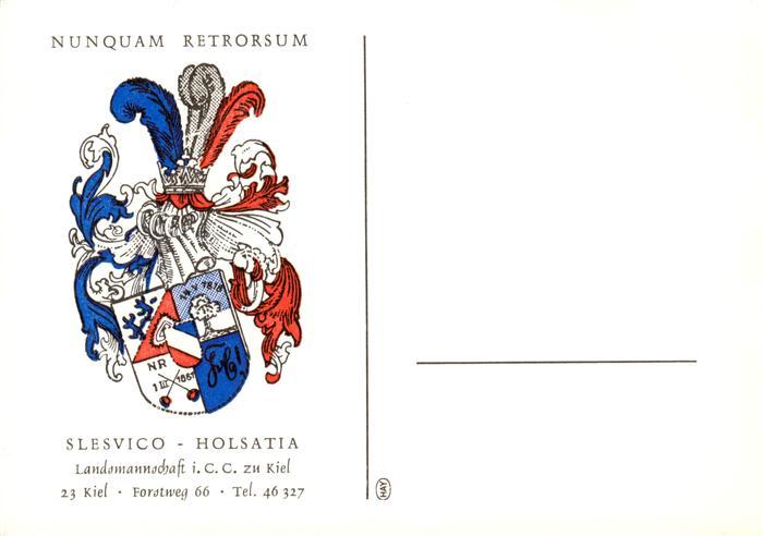 KIEL  CITY Slesvico Holsatia Landsmannschaft Wappen