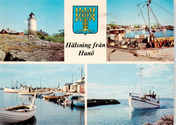 Hanoe Sweden Turm Fischerboote Hafen