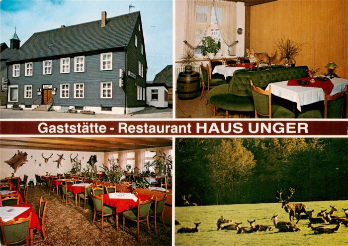 Arnsberg  Westfalen Gaststaette Restaurant Haus Unger Gastraeume Wildgehege