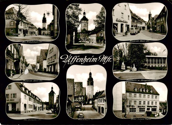 Uffenheim Wuerzburger Tor Friedrich Ebert Str Ansbacher Tor Stadthalle mit Krieg