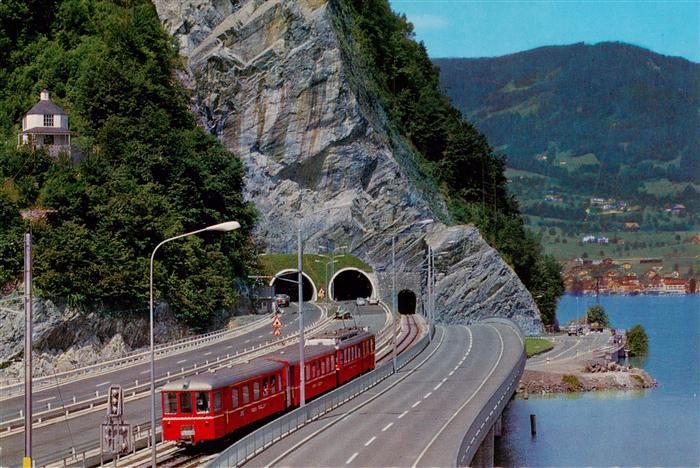 Stansstad Vierwaldstaettersee Acheregg Bruecke und Luzern Stans Engelberg Bahn