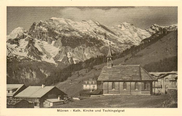Muerren BE Kath Kirche und Tschingelgrat