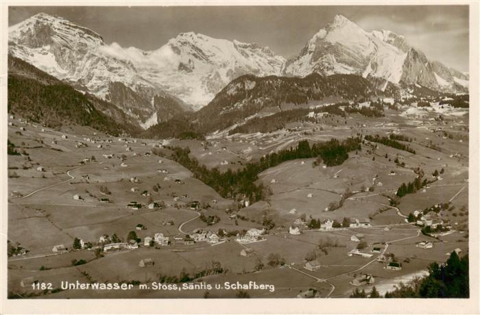 Unterwasser  Toggenburg SG mit Stoss Saentis und Schafberg