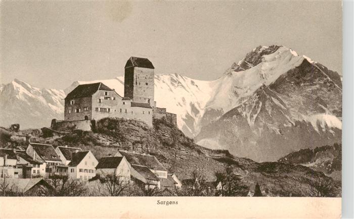 Sargans SG Panorama mit Schloss