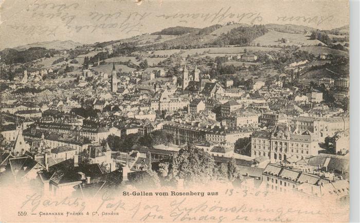 St Gallen SG Blick vom Rosenberg