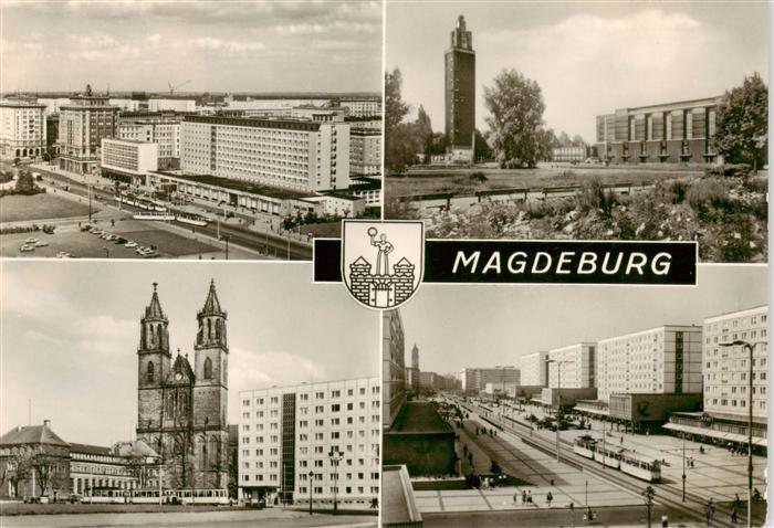 MAGDEBURG  CITY Otto von Guericke Strasse Kulturpark Rotehorn Dom Karl Marx Stra