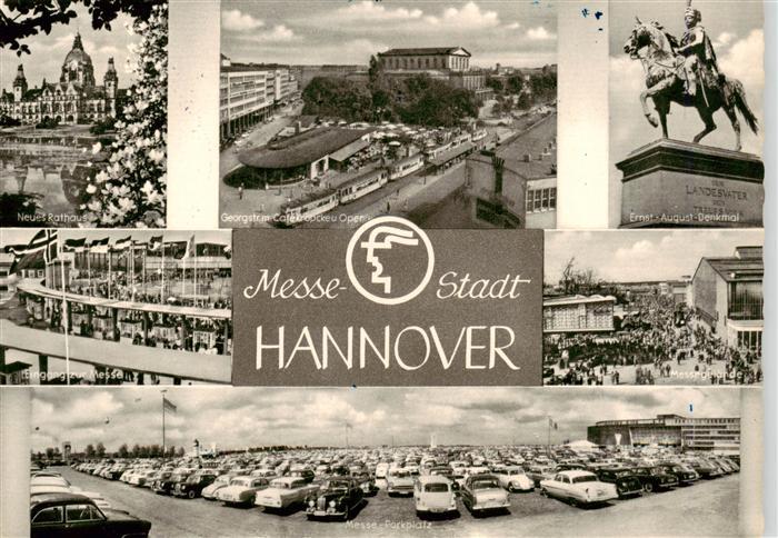 HANNOVER  CITY Rathaus Georgstrasse Cafe Kroepcke Oper Ernst August Denkmal Mess