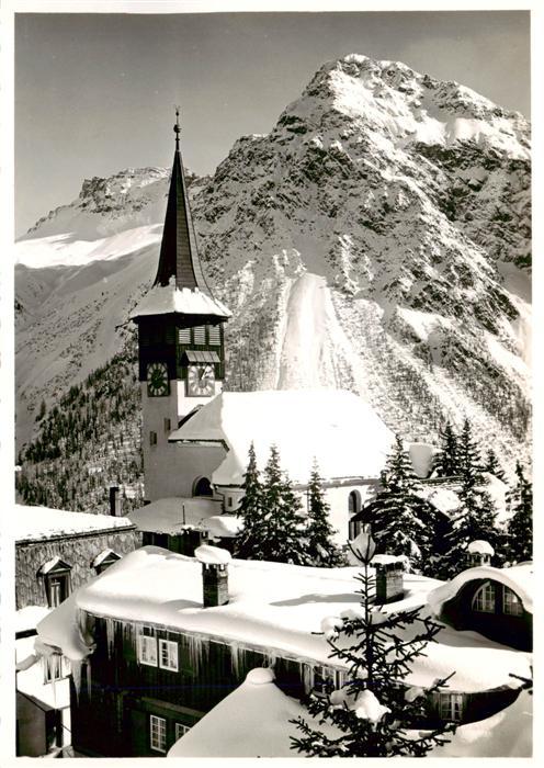 Pontresina Ortsmotiv mit Kirche