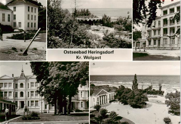Heringsdorf  Ostseebad Usedom Kurpromenade mit Sonnenuhr Ausstellungspavillon an