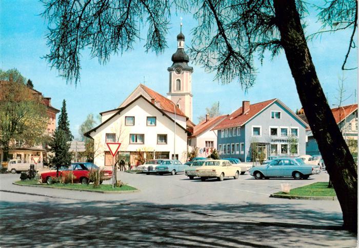 Scheidegg Allgaeu Bayern Ortspartie mit Kirche