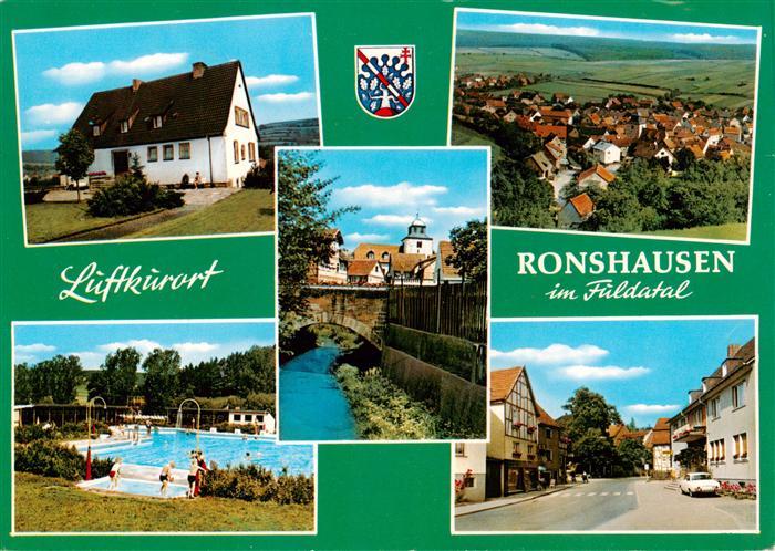 Ronshausen Gasthaus Schwimmbad Fliegeraufnahme Ortspartien