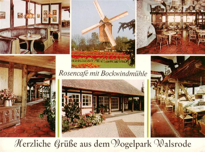 Walsrode Lueneburger Heide Rosencafe mit Bockwindmuehle Gastraeume
