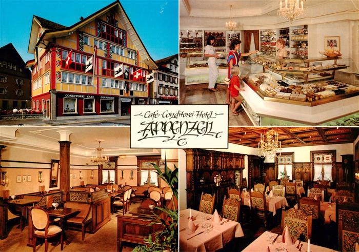 Appenzell IR Cafe Conditorei Hotel Appenzell Gastraeume Kuchentheke