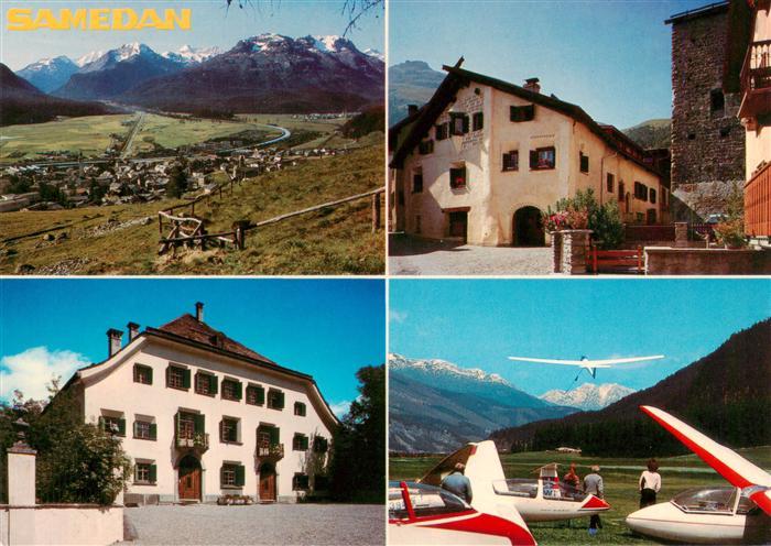 Samedan Samaden GR Panorama Gasthaeuser Segelflugplatz