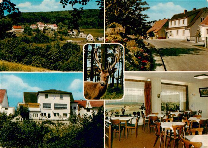 Schallbach Cafe Pension Talblick Gastraum Strassenpartie Kirche