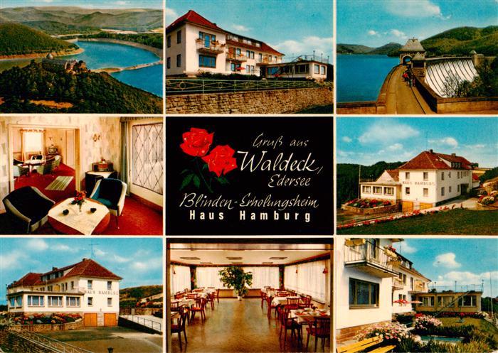 Waldeck  Edersee Blinden Erholungsheim Haus Hamburg Gastraeume Staumauer