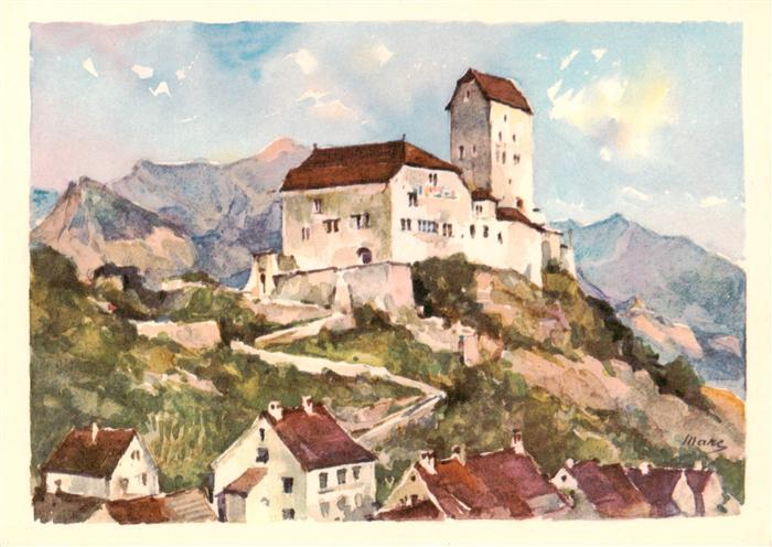 Sargans SG Schloss Sargans Kuenstlerkarte