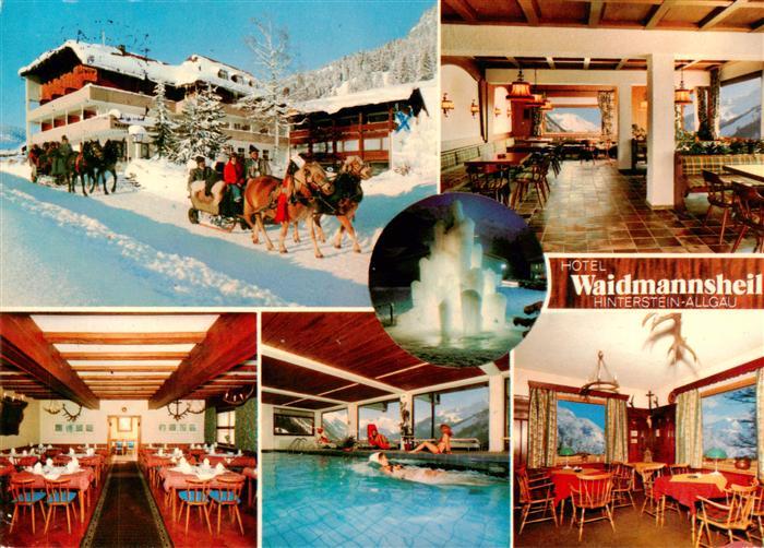 Hinterstein Bad Hindelang Hotel Waidmannsheil Gastraeume Hallenbad Pferdeschlitt