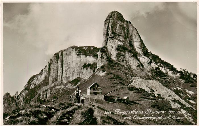 Staubern 1794m IR Berggasthaus Staubern mit Staubernkanzel und Hohe Haeuser