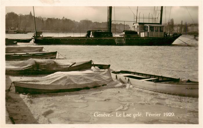 Geneve GE Le Lac gele Fevrier 1929